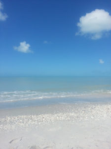 Blue ocean and white sand at Safety Harbor Club Upper Captiva, FL